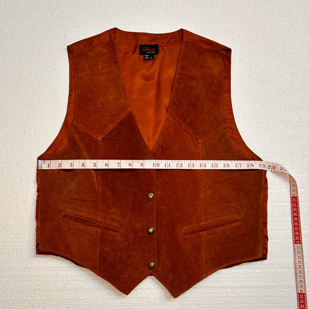 David New York Suede Leather Vest – Unisex Western Boho Prairie Festival - Picture 9 of 11